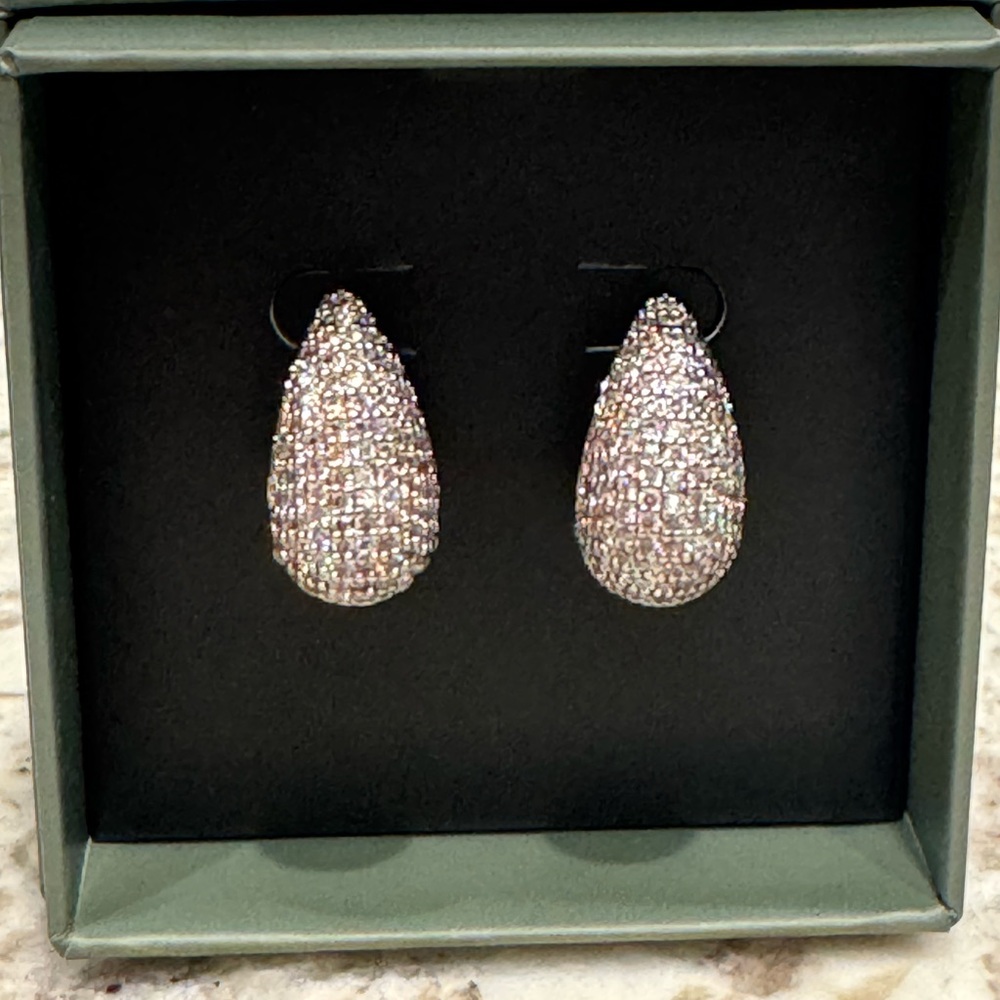 Sparkling Silver Teardrop Earrings